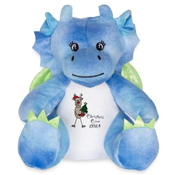 Christmas Crew 2024 - Plush Toy Dragon 22 cm - white/blue - Front