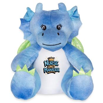 Responsable de l’unité infirmière – Leadership en soins de santé infirmier - Peluche dragon 22 cm - blanc/bleu - Devant