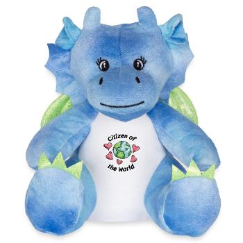 Citoyen du monde - Peluche dragon 22 cm - blanc/bleu - Devant