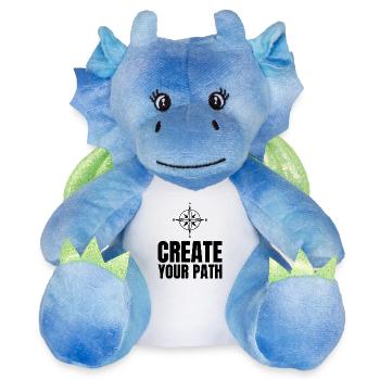 Créez votre chemin - Peluche dragon 22 cm - blanc/bleu - Devant
