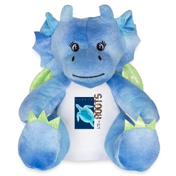 Tortue marine snorkeling Roots - Peluche dragon 22 cm - blanc/bleu - Devant