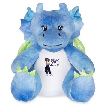 break love - Peluche dragon 22 cm - blanc/bleu - Devant