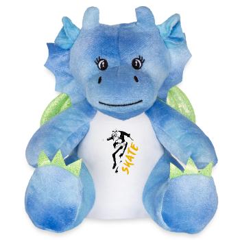 TSHIRT SKATE 2024 - Peluche dragon 22 cm - blanc/bleu - Devant