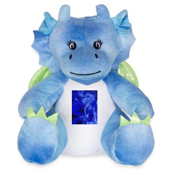 Abstraction bleue - Peluche dragon 22 cm - blanc/bleu - Devant