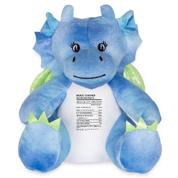 Personnel d’appréciation des professeurs de musique Chorale de piano Fanfare - Peluche dragon 22 cm - blanc/bleu - Devant