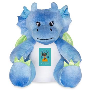FEMME FORMIDABLE - Peluche dragon 22 cm - blanc/bleu - Devant