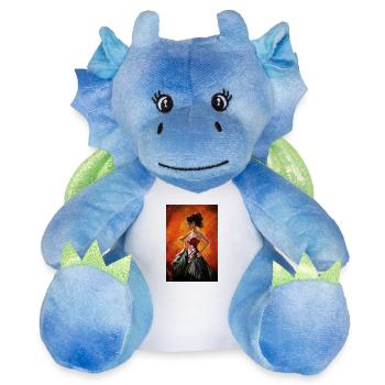 Danseuse flamenco - Peluche dragon 22 cm - blanc/bleu - Devant