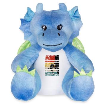 Grimpeur sur Sunset Stripes - Peluche dragon 22 cm - blanc/bleu - Devant
