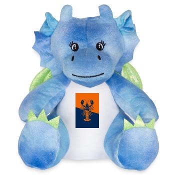 Affiche Homard bleu orangé - Peluche dragon 22 cm - blanc/bleu - Devant