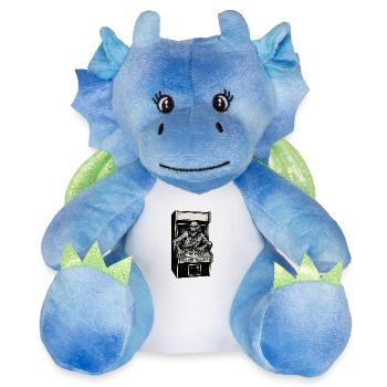 Arcade Squelette - Peluche dragon 22 cm - blanc/bleu - Devant