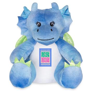 Bloom With Aberdeen Aesthetic Flowers #3 - Plush Toy Dragon 22 cm - white/blue - Front