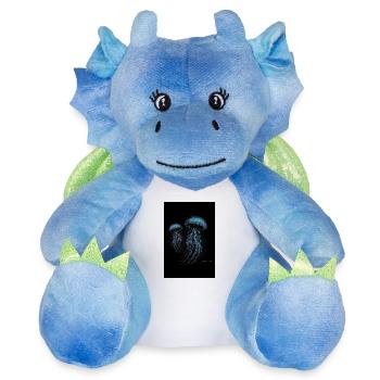 Méduses - Quallen - Peluche dragon 22 cm - blanc/bleu - Devant