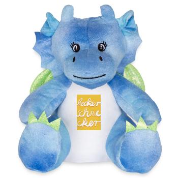 Gourmets - jaune - Peluche dragon 22 cm - blanc/bleu - Devant