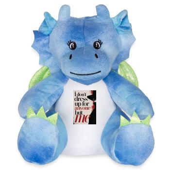 Je ne m’habille chic pour personne d’autre que moi - Peluche dragon 22 cm - blanc/bleu - Devant
