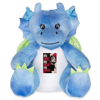 mon corps, mon esprit, mon pouvoir. - Peluche dragon 22 cm - blanc/bleu - Devant