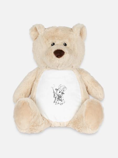 Hasen-Zauberer im Sternenmantel - Plüschtier Teddy 32 cm - Weiß/Mittelbraun