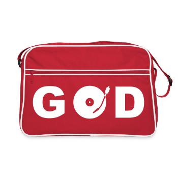 god is a dj - Sac Retro - rouge/blanc - Devant