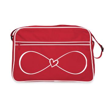 Infinity symbol Infinity with heart - Retro Bag - red/white - Front