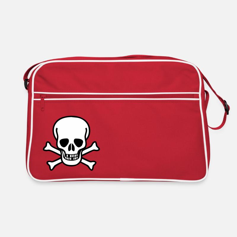 Skull - Retro Tasche - Rot/Weiß