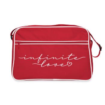 Infinite love calligraphy font - Retro Bag - red/white - Front