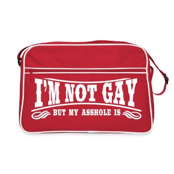 I'm not Gay... - Retro Bag - red/white - Front