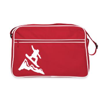 snowboard mountains jump - Sac Retro - rouge/blanc - Devant
