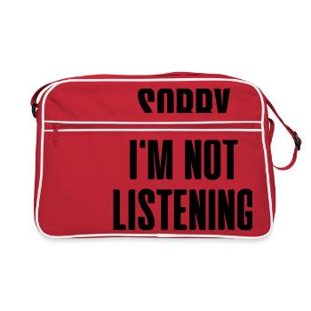 Désolé je ne suis pas à l'écoute - Sac Retro - rouge/blanc - Devant