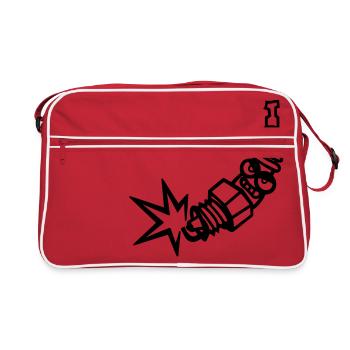 Spark plug (individual color change) - Retro Bag - red/white - Front