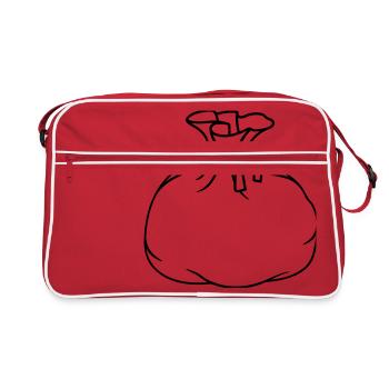 sac sac en tissu cadeau emballé plein rempli - Sac Retro - rouge/blanc - Devant