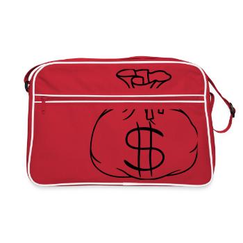 cool dollar symbole signe argent riche sac d'argent rei - Sac Retro - rouge/blanc - Devant