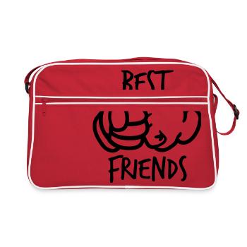bro comic cartoon faeuste begruessen best friends - Retro Bag - red/white - Front