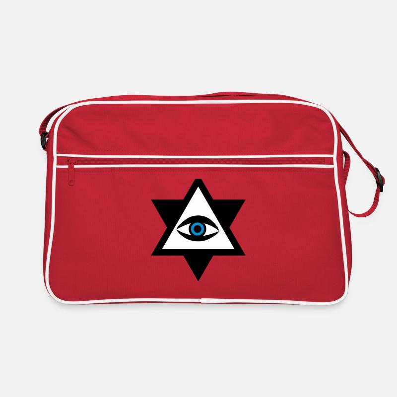 Das Auge Gottes 3c Horus Eye - Retro Tasche - Rot/Weiß