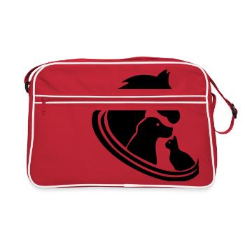 Logo de vétérinaires animaux guérisseurs - Sac Retro - rouge/blanc - Devant