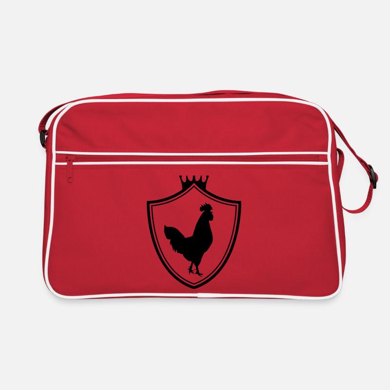hahn silhouette wappen Retro Tasche