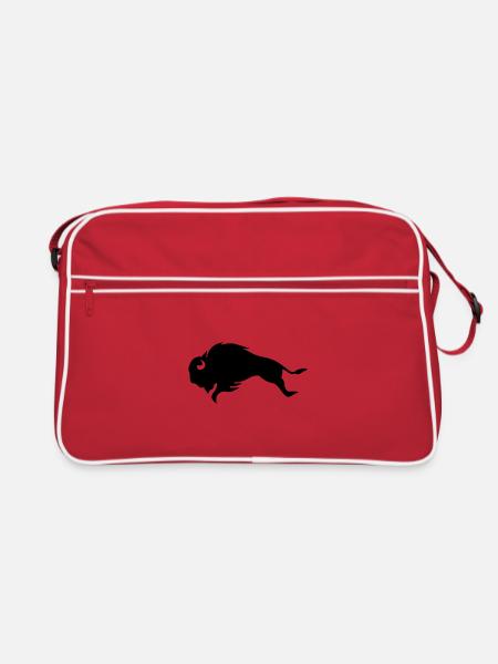 BISON BULL Bufallo - Retro Bag - red/white - Front