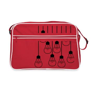 many pattern ceiling top cable hanging light bulb l - Retro Bag - red/white - Front