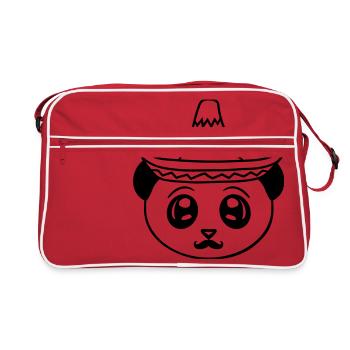 bouclier tête mexique mexicain sombrero chapeau moustache - Sac Retro - rouge/blanc - Devant
