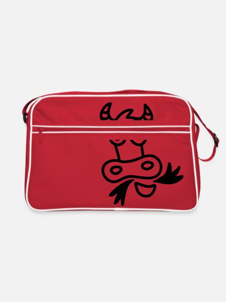 vache à mâcher - ligne - Sac Retro - rouge/blanc - Devant