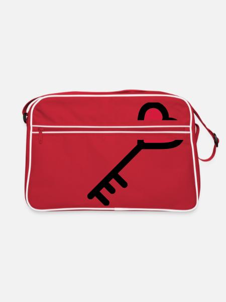 la clé du coeur de la Saint Valentin - Sac Retro - rouge/blanc - Devant