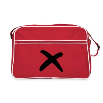 Signe X. Symbole de la croix. Lettre X. Liste de contrôle. - Sac Retro - rouge/blanc - Devant