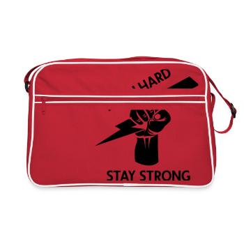 entraîner dur - rester forte - Sac Retro - rouge/blanc - Devant