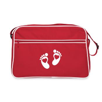 Bébé pieds - Sac Retro - rouge/blanc - Devant