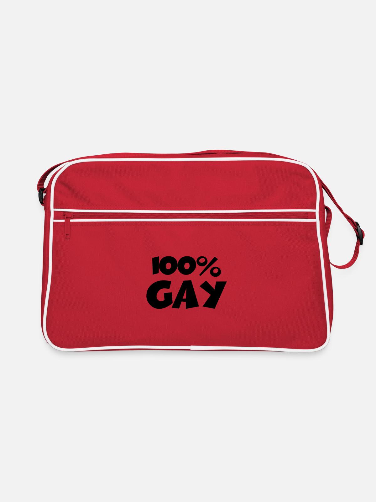 100 percent Gay - Retro Bag - red/white - Front