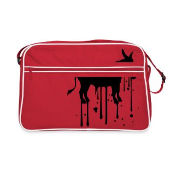 stamp drop color blob graffiti spray donkey p - Retro Bag - red/white - Front