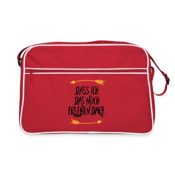 Dass ich das noch erleben darf - Retro Tasche - Rot/Weiß - Vorne