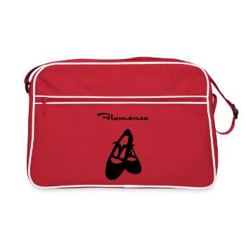 Flamencoschuhe mit Text - Retro Tasche - Rot/Weiß - Vorne