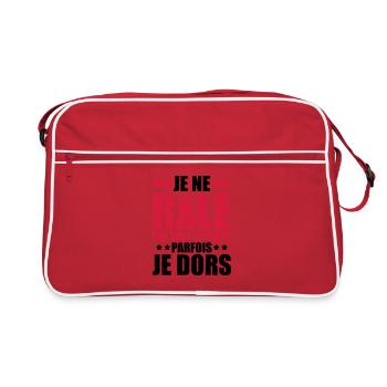 je ne râle pas tout le temps parfois je dors - Sac Retro - rouge/blanc - Devant