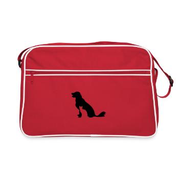 Hund und Katze - Retro Tasche - Rot/Weiß - Vorne