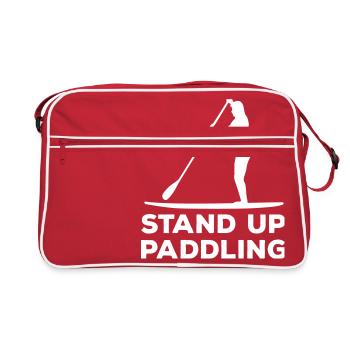 Permanent de pagayeur SUP Paddle Sports nautiques - Sac Retro - rouge/blanc - Devant
