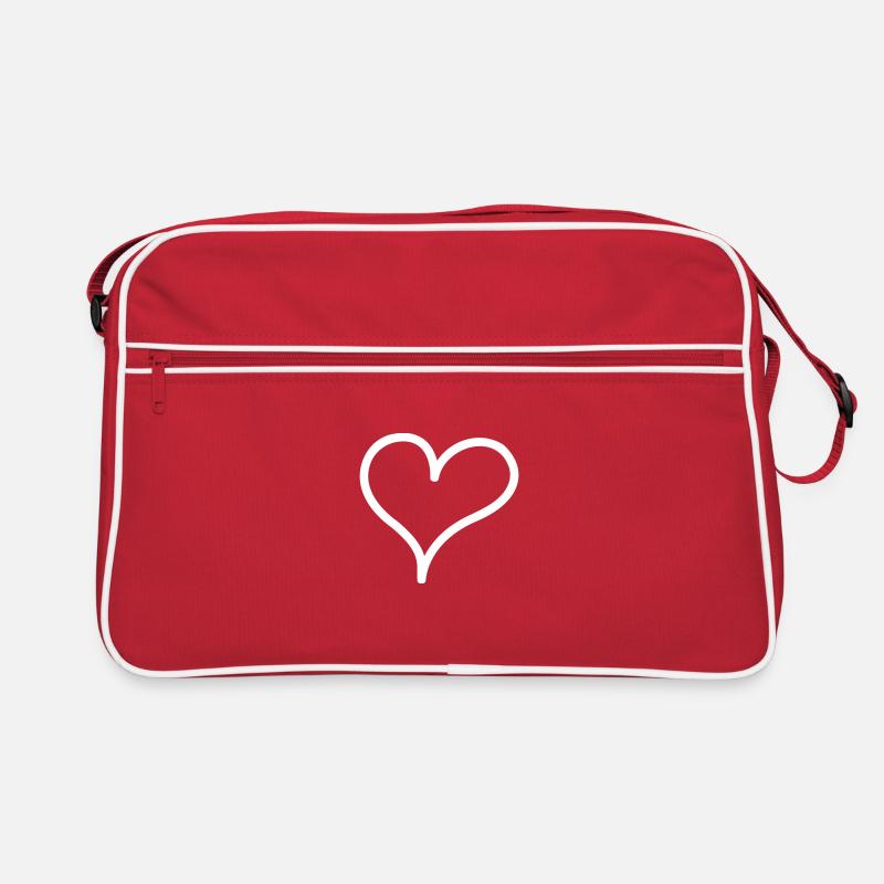 Love u! - Retro Tasche - Rot/Weiß